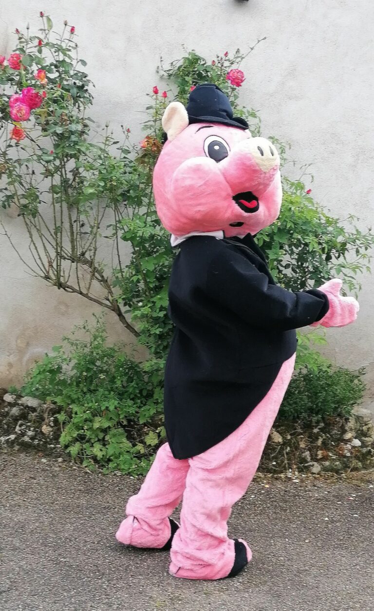 mascotte cochon rose